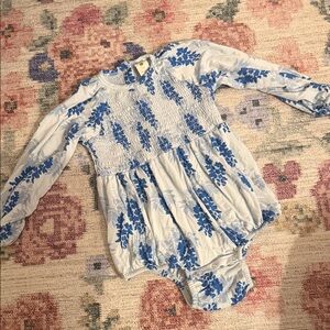 Kate Quinn Blue Floral Romper